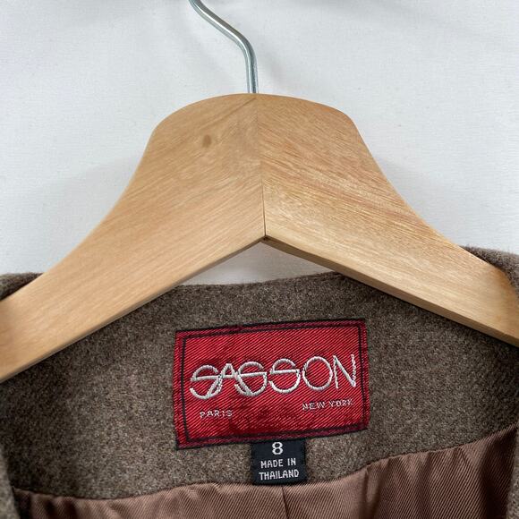 Vintage Session brown wool assymmetrical blazer - Picture 4 of 6